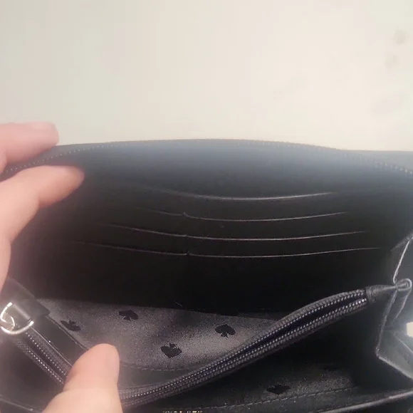 Kate Spade Black Leather Wallet with Sparkle Accents - Picture 4 of 7